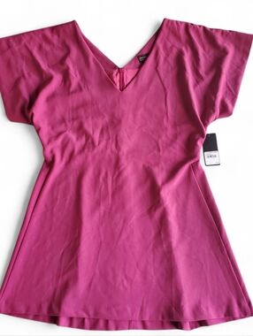 V-neck Fuchsia Women’s Tunic Dress Large